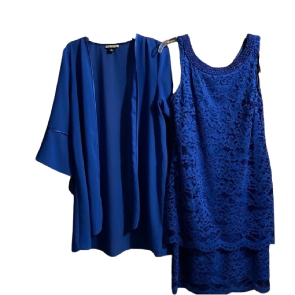 #433 Maya Brooke 2 piece Royal dress with Jacket size 14 dress lace